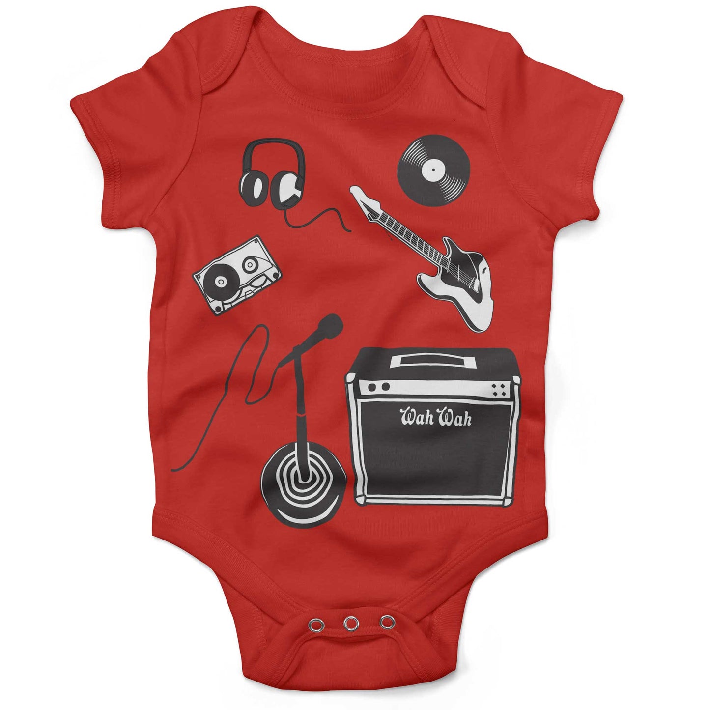 With The Band Infant Bodysuit or Raglan Baby Tee-Organic Red-3-6 months