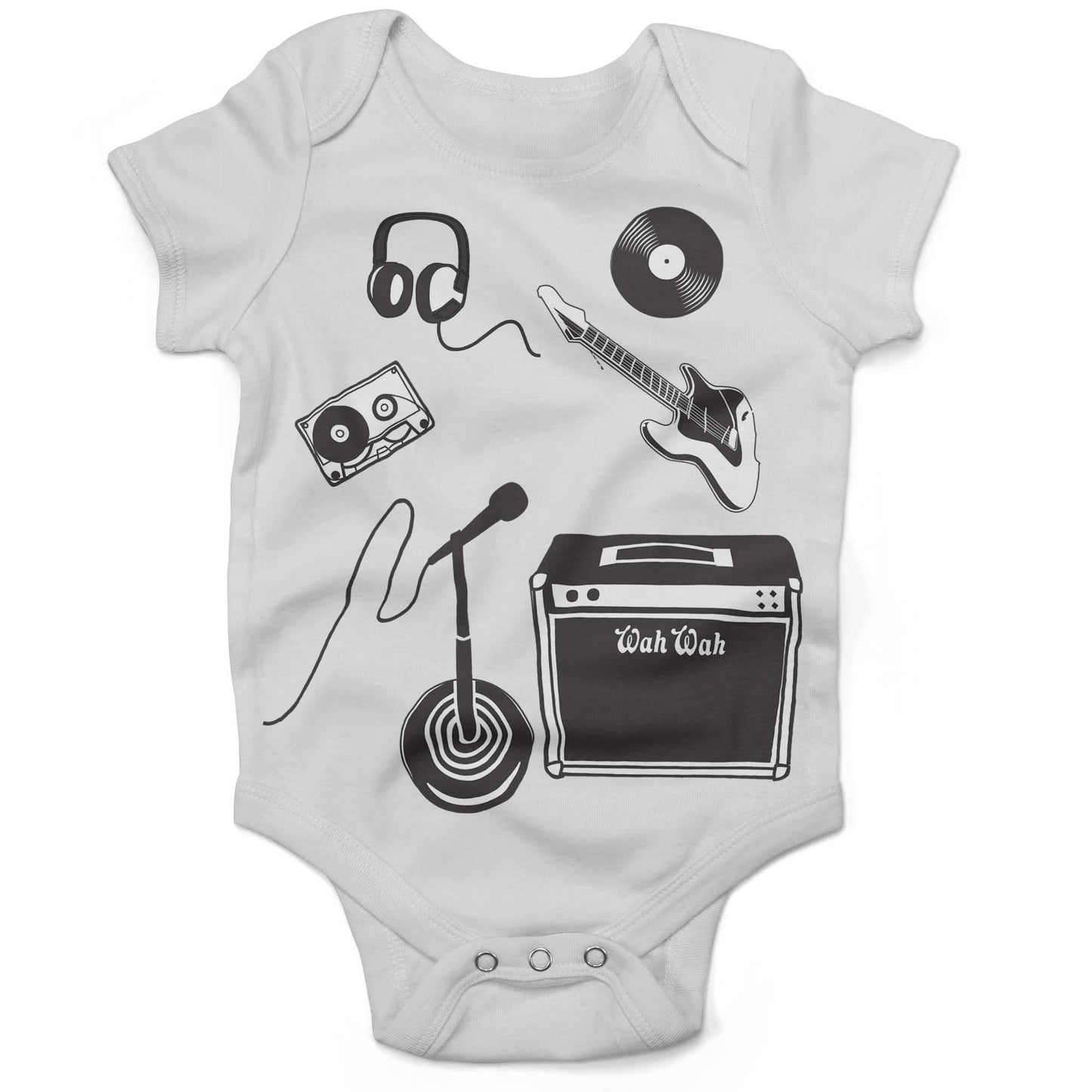 With The Band Infant Bodysuit or Raglan Baby Tee-White-3-6 months