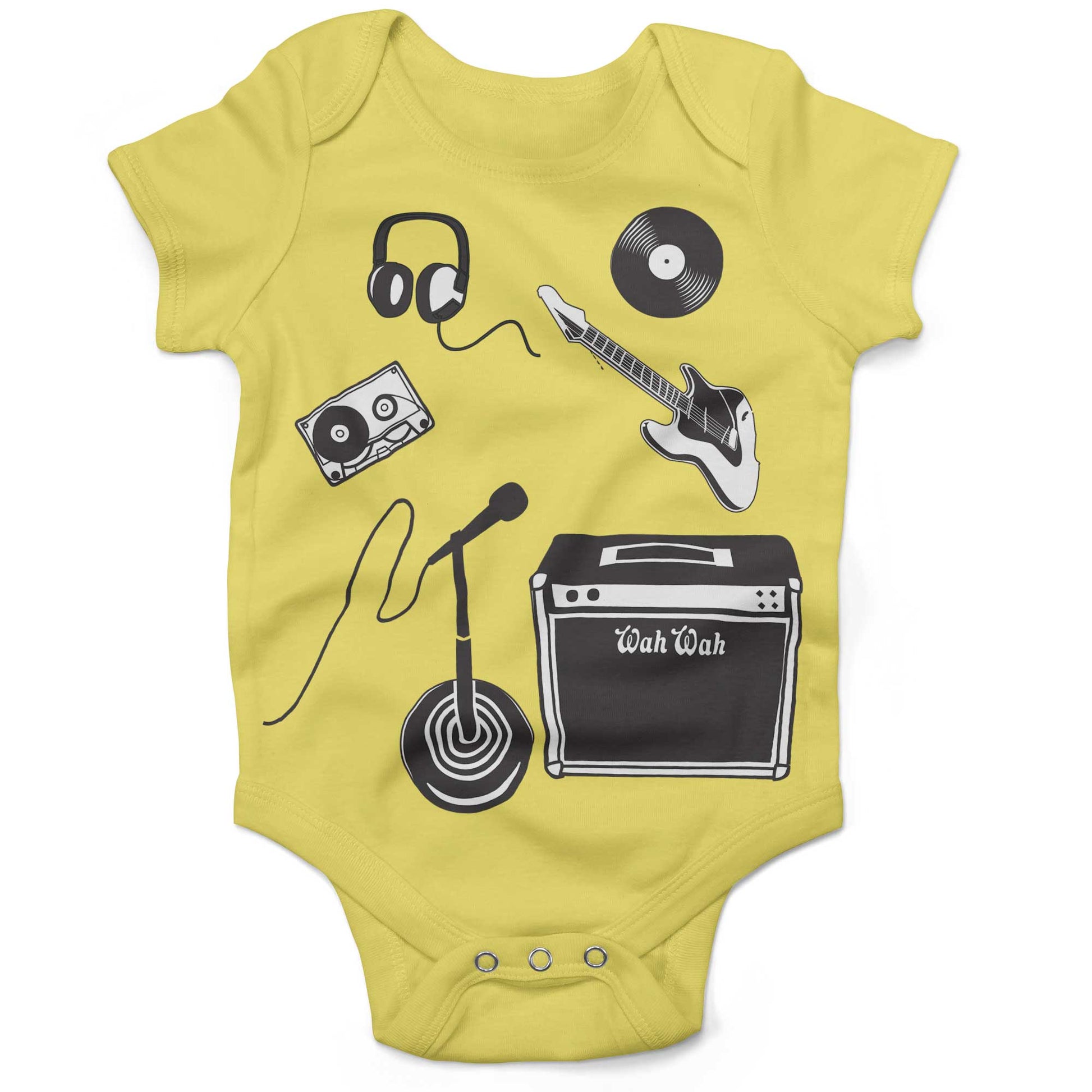 With The Band Infant Bodysuit or Raglan Baby Tee-Yellow-3-6 months