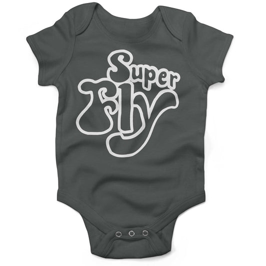 Superfly Infant Bodysuit or Raglan Baby Tee-Organic Asphalt-3-6 months