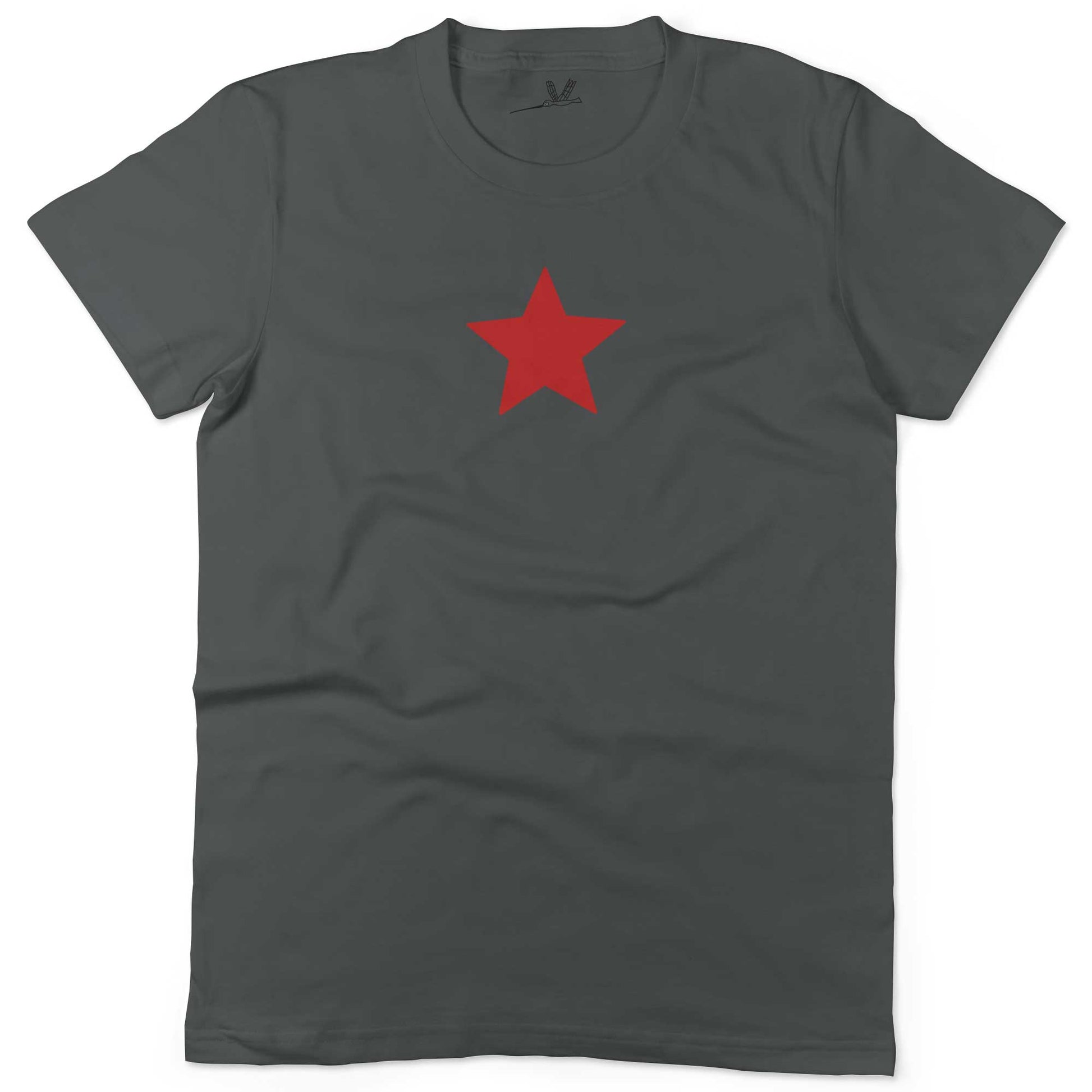 Five-Point Red Star Unisex Or Women's Cotton T-shirt-Asphalt-Women