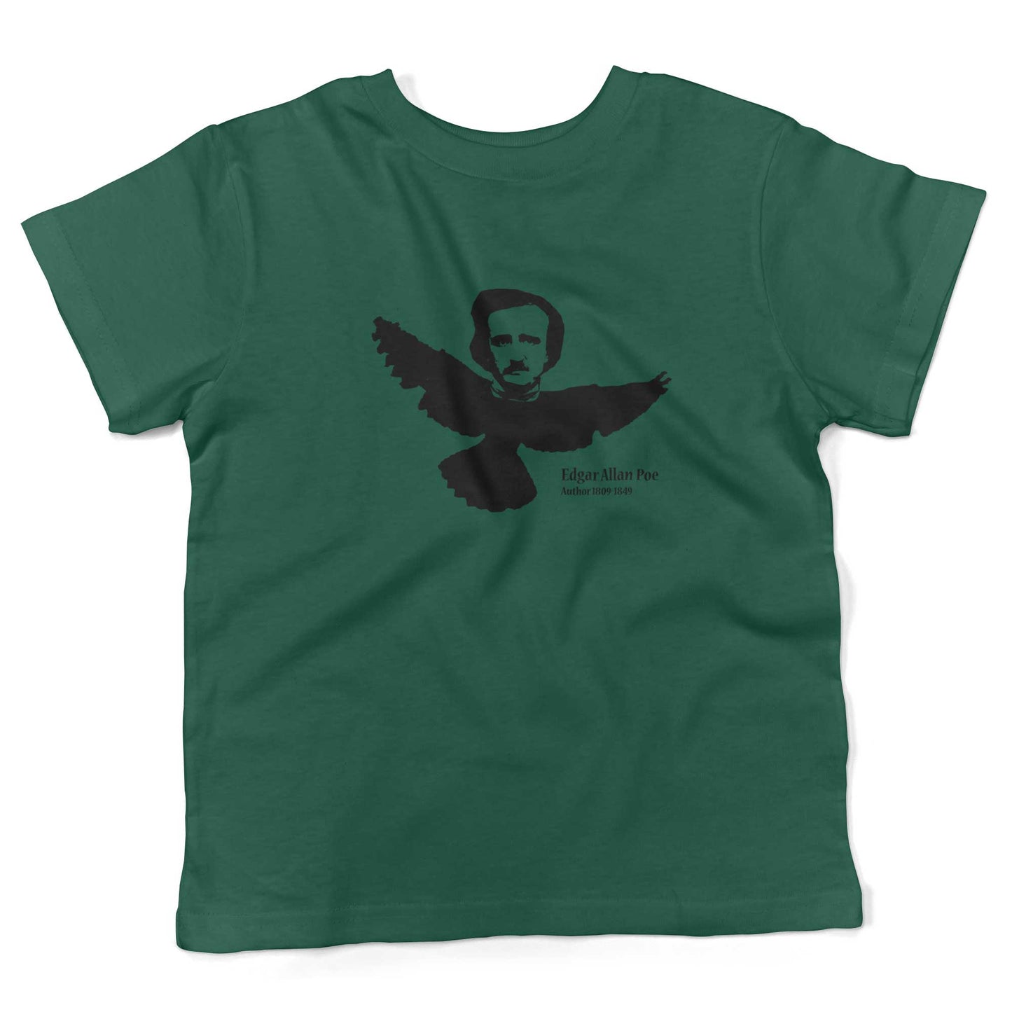 Edgar Allan Poe Toddler Shirt-Kelly Green-2T