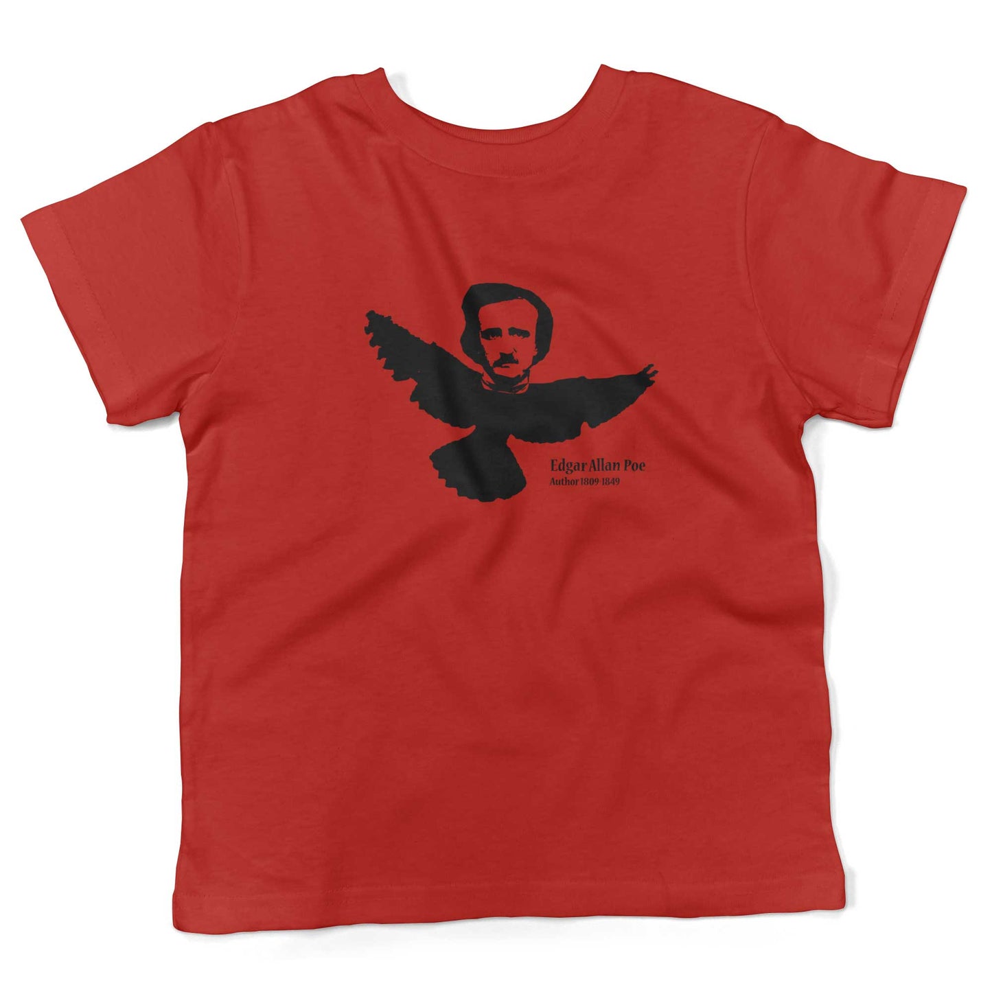 Edgar Allan Poe Toddler Shirt-Red-2T