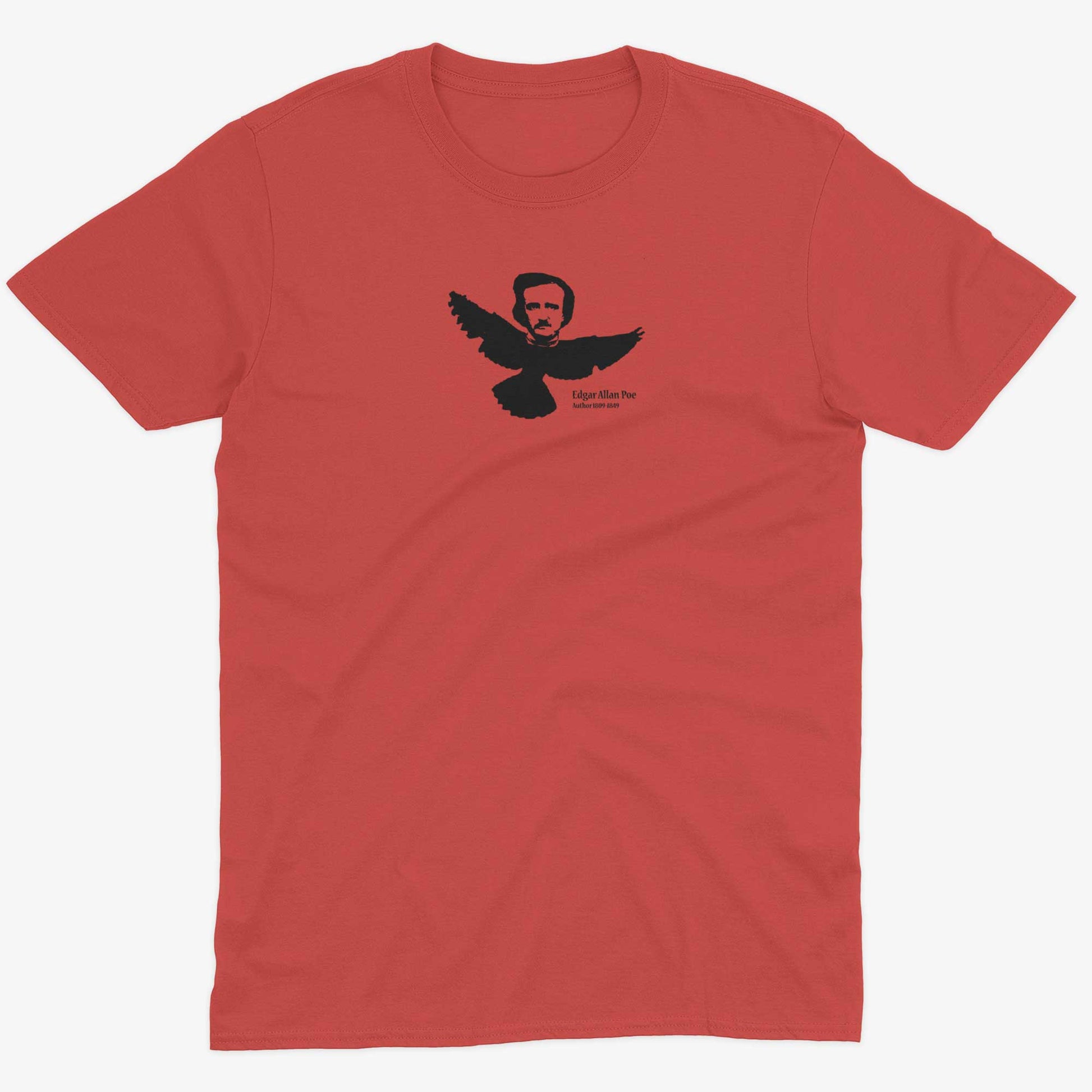 Edgar Allan Poe Unisex Or Women's Cotton T-shirt-Red-Unisex