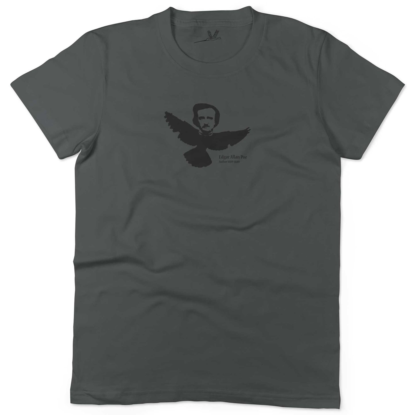 Edgar Allan Poe Unisex Or Women's Cotton T-shirt-Asphalt-Woman
