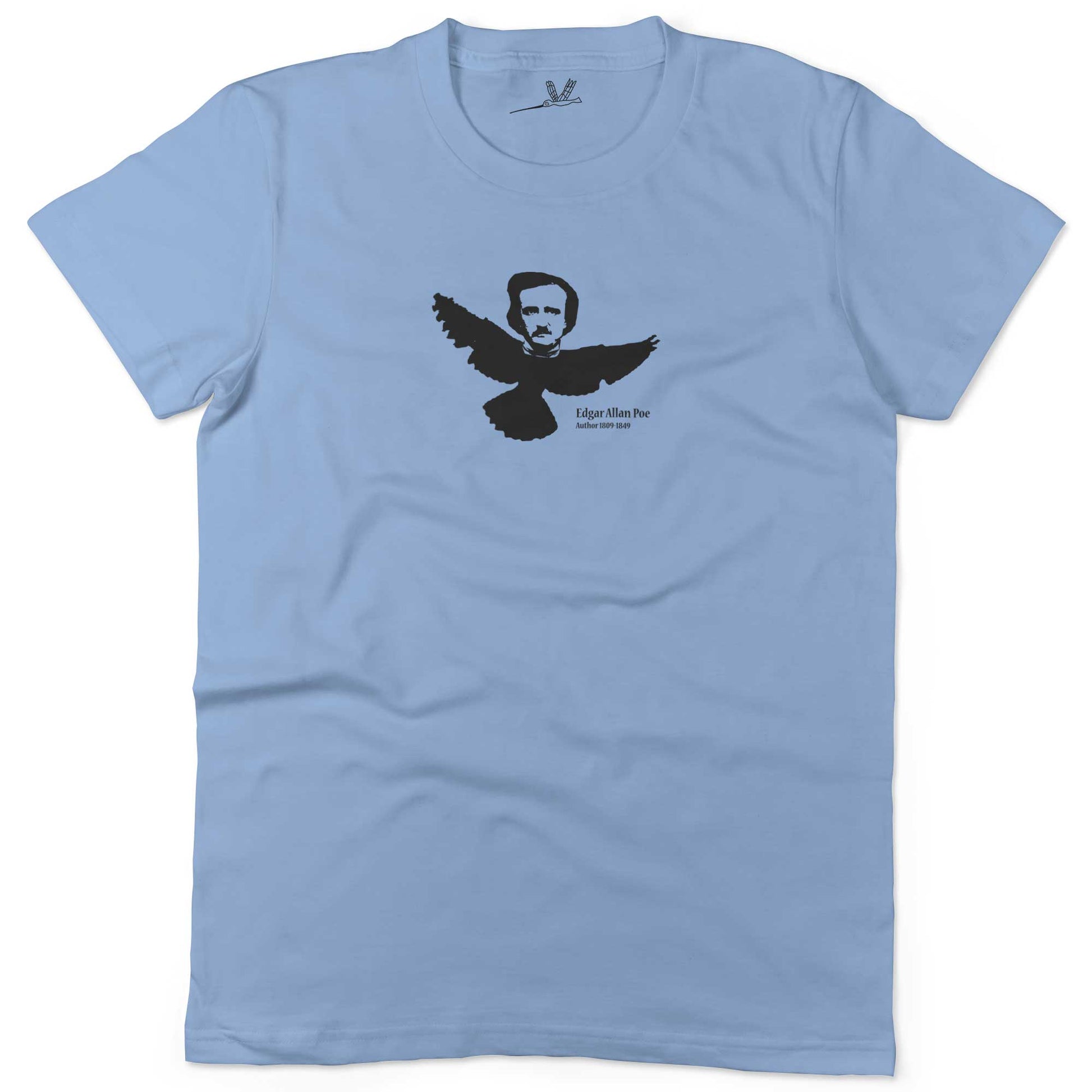 Edgar Allan Poe Unisex Or Women's Cotton T-shirt-Baby Blue-Woman
