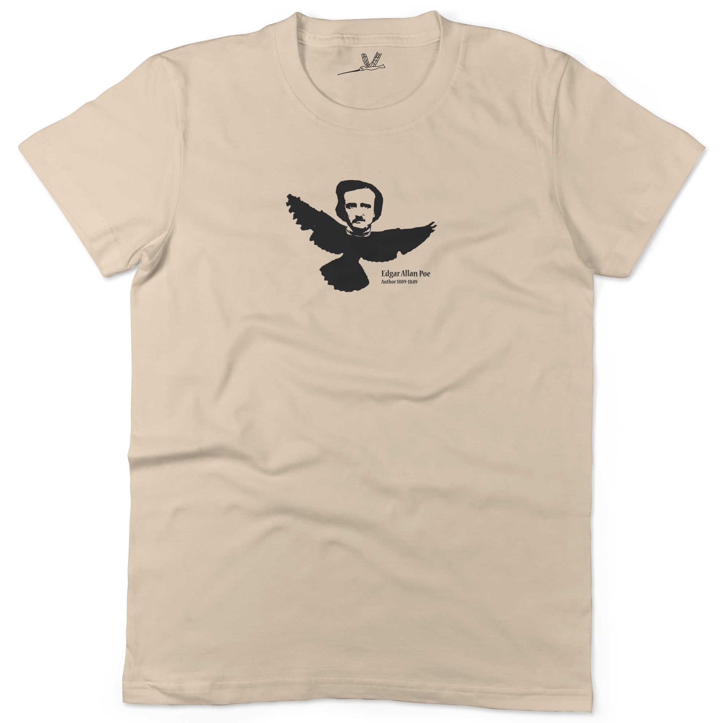 Edgar Allan Poe Unisex Or Women's Cotton T-shirt-Organic Natural-Woman