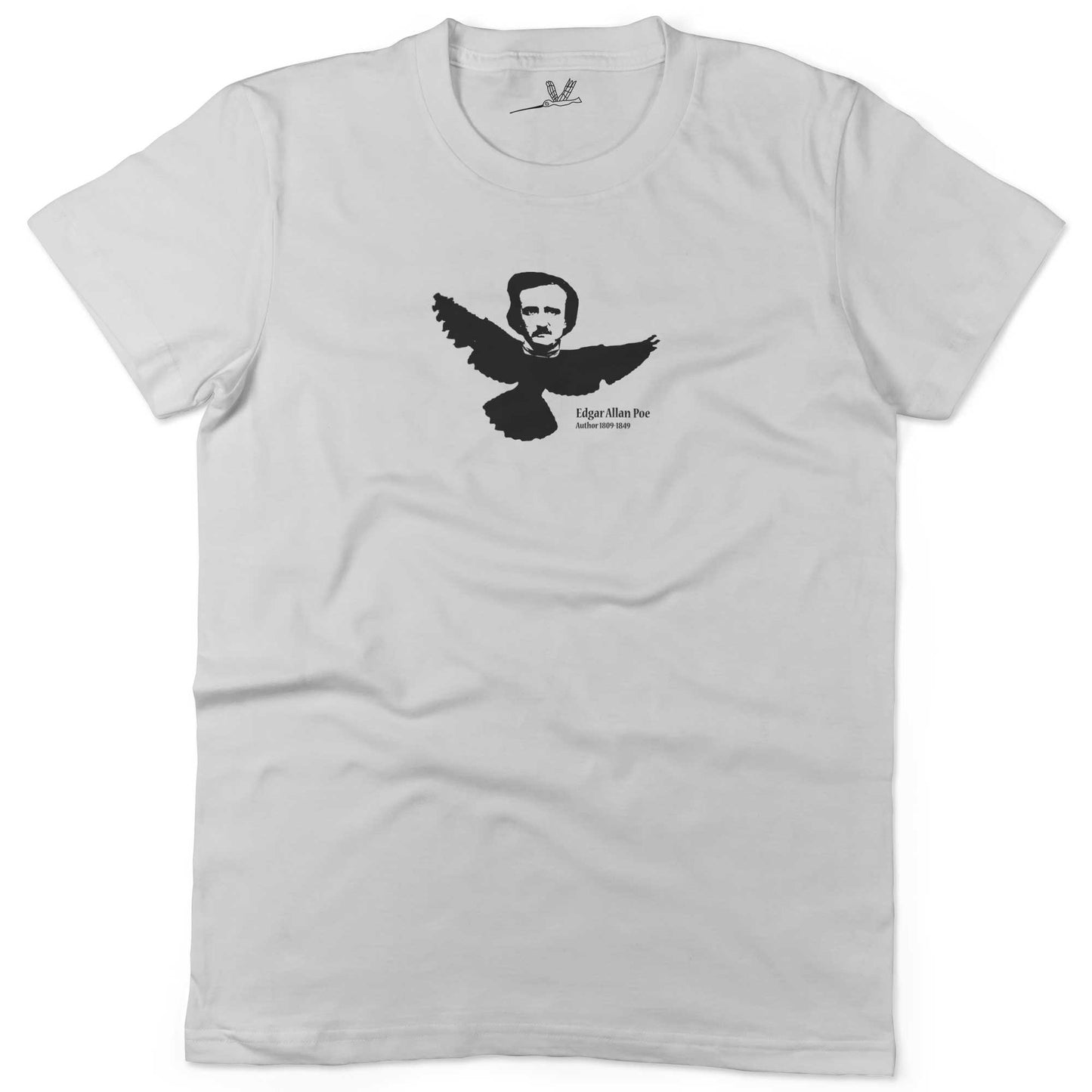 Edgar Allan Poe Unisex Or Women's Cotton T-shirt-White-Woman
