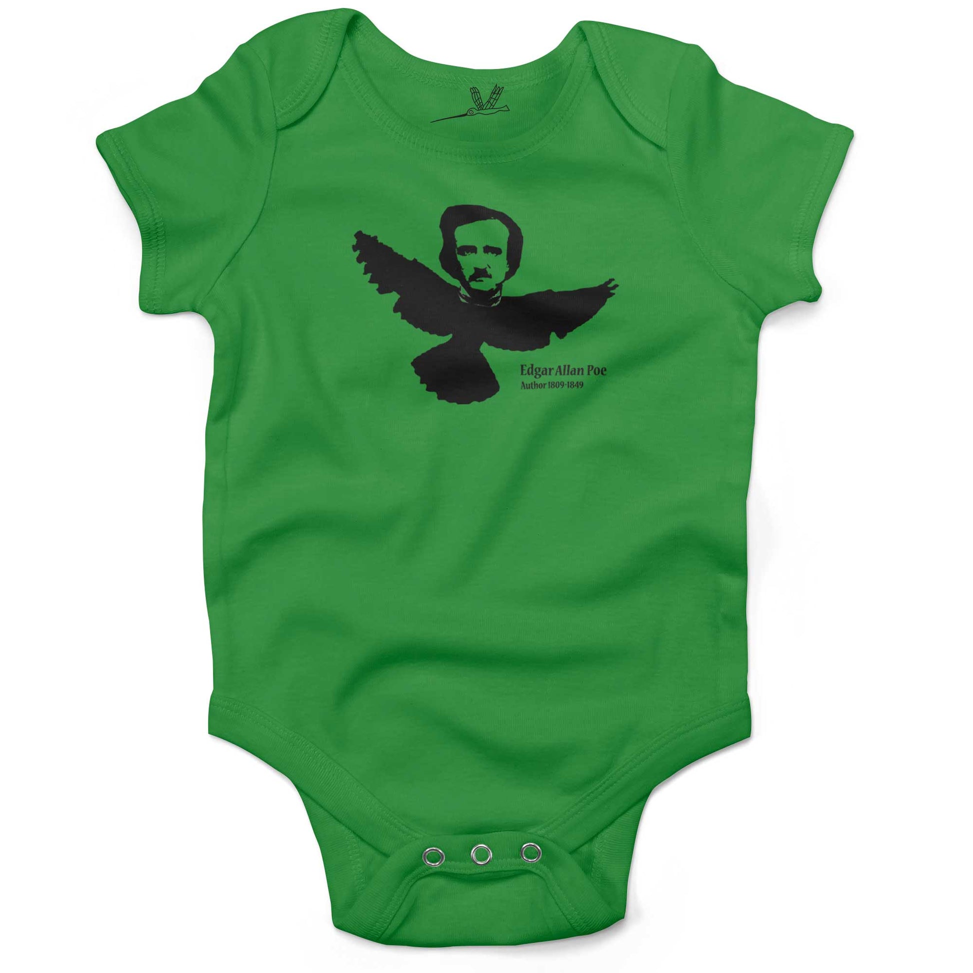 Green Edgar Allen Poe Baby Onesie