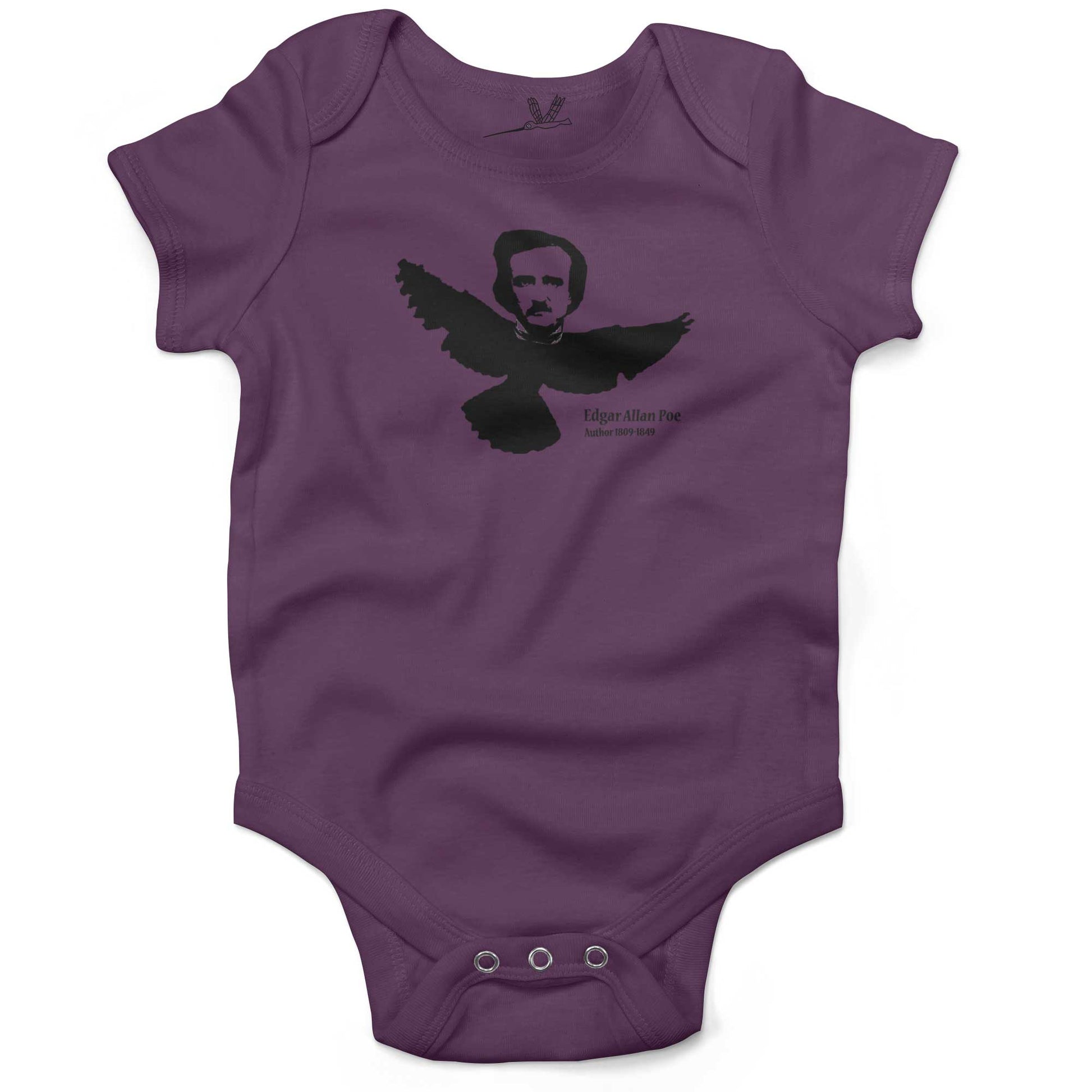 Purple Organic Edgar Allen Poe Baby Onesie