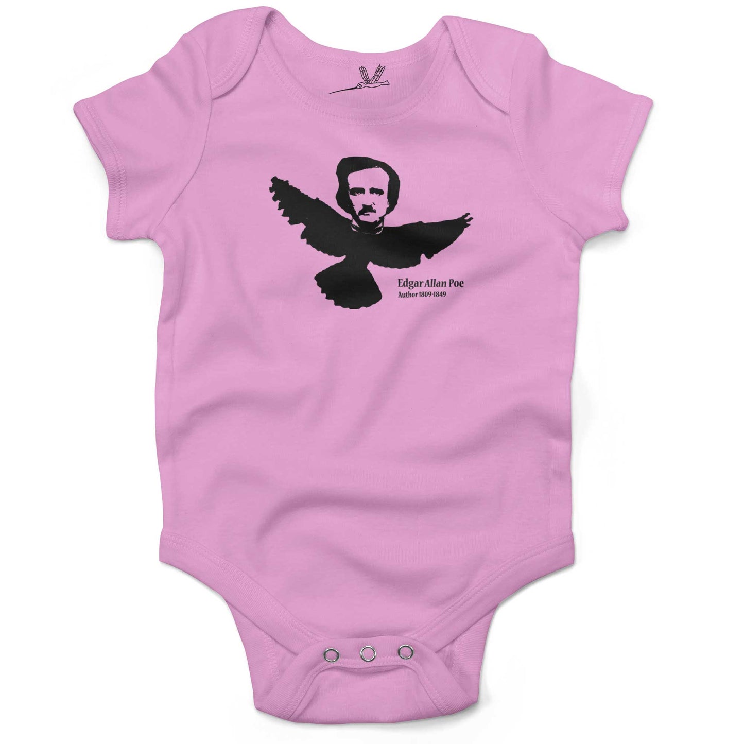 Pink Organic Edgar Allen Poe Baby Onesie