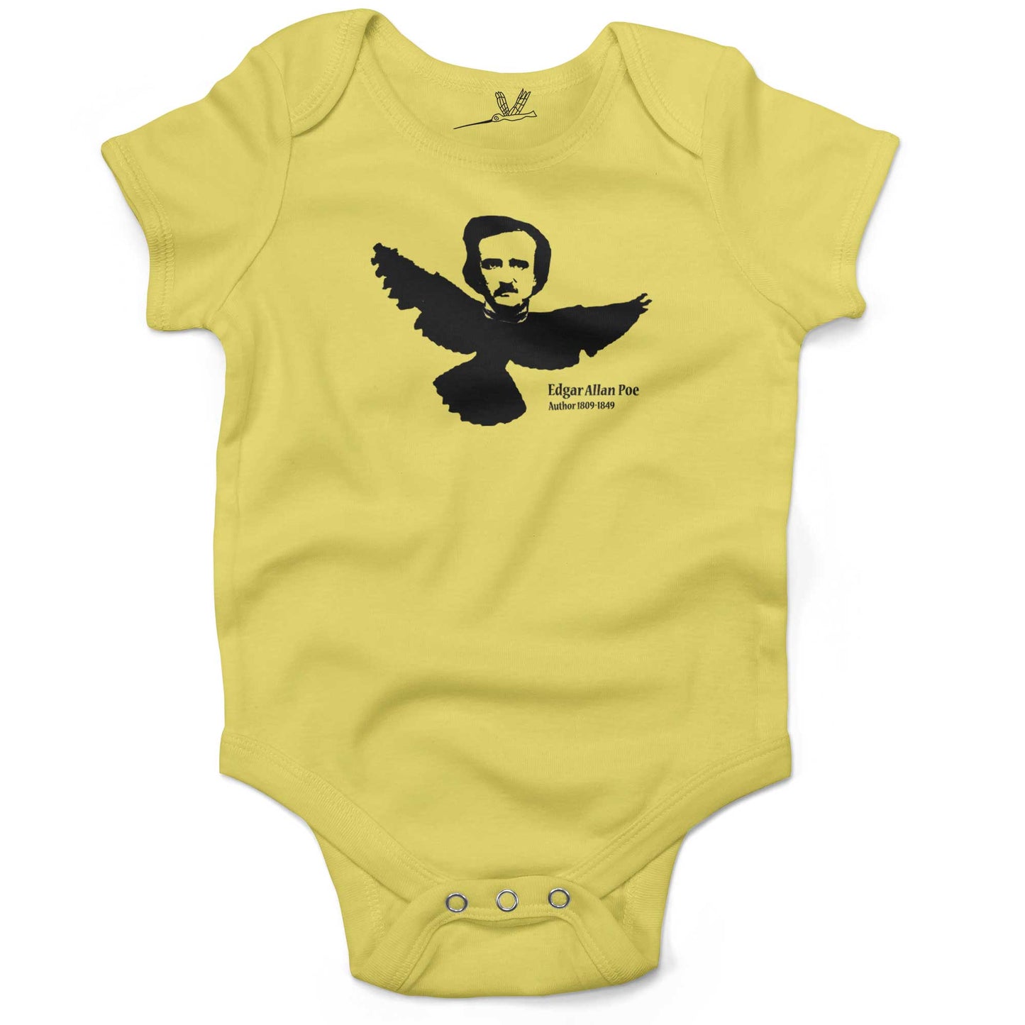 Yellow Edgar Allen Poe Baby Onesie