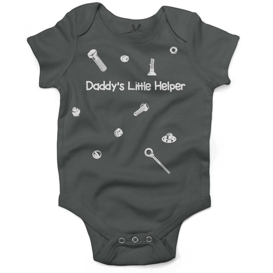 Daddy's Little Helper Infant Bodysuit or Raglan Baby Tee-Organic Asphalt-3-6 months