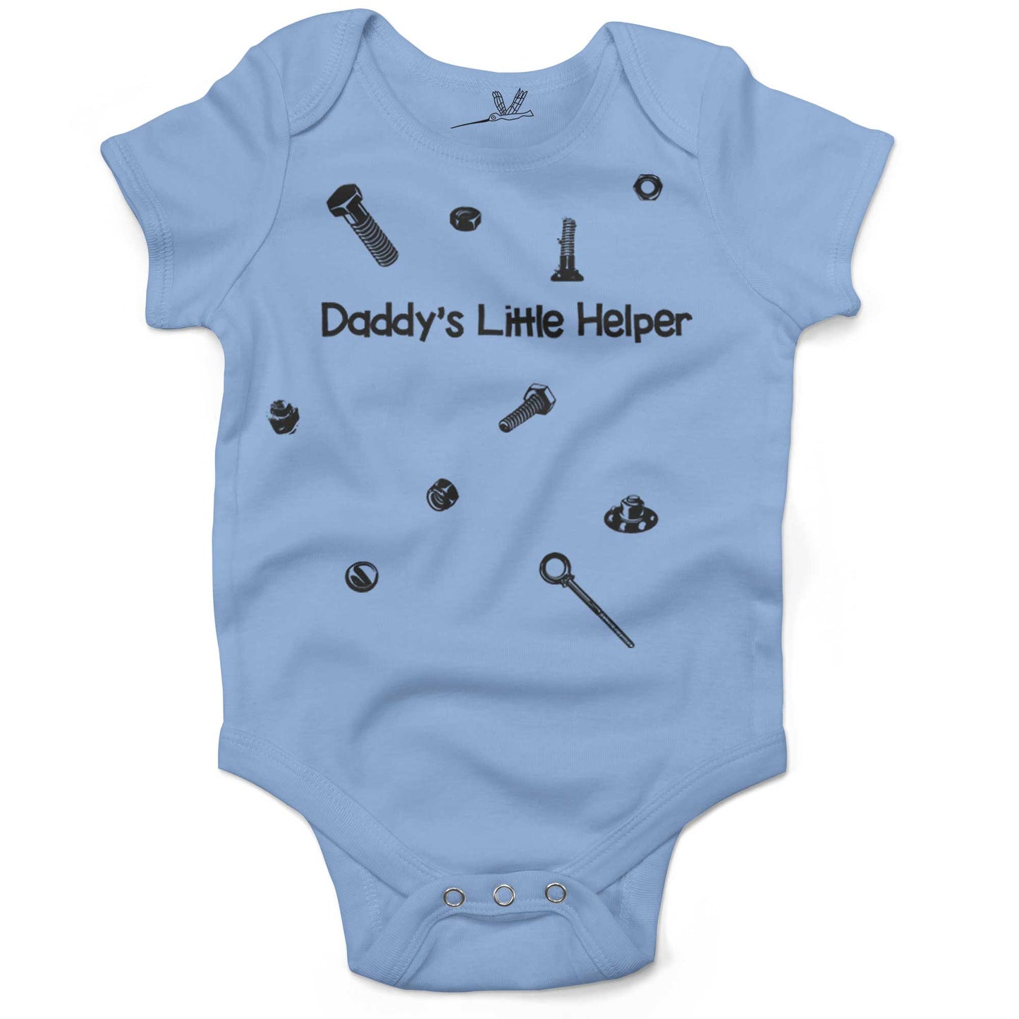 Daddy's Little Helper Infant Bodysuit or Raglan Baby Tee-Organic Baby Blue-3-6 months