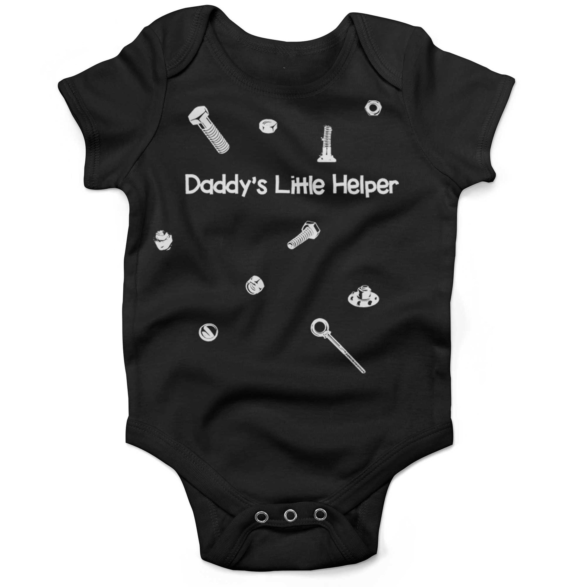 Daddy's Little Helper Infant Bodysuit or Raglan Baby Tee-Organic Black-3-6 months