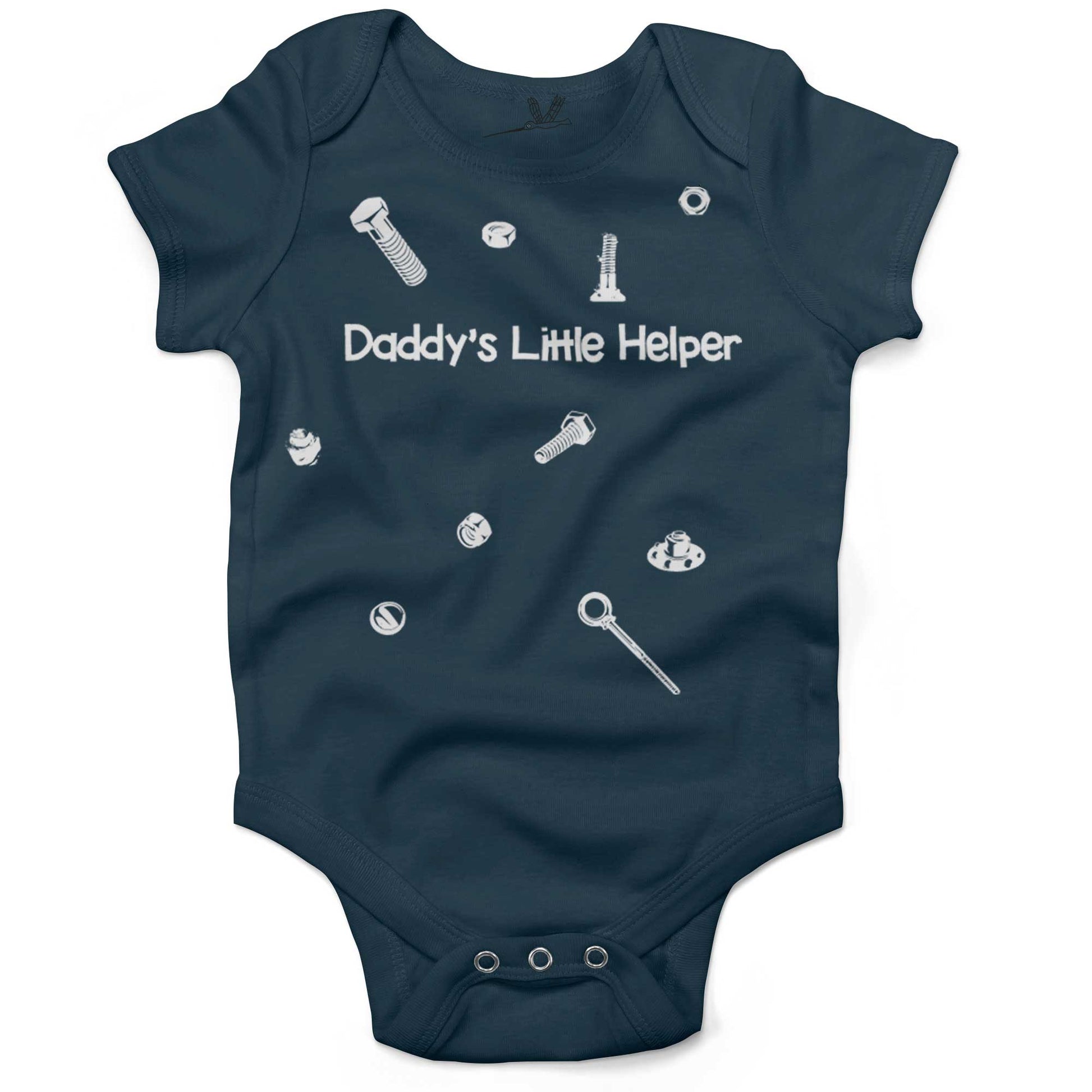 Daddy's Little Helper Infant Bodysuit or Raglan Baby Tee-Organic Pacific Blue-3-6 months