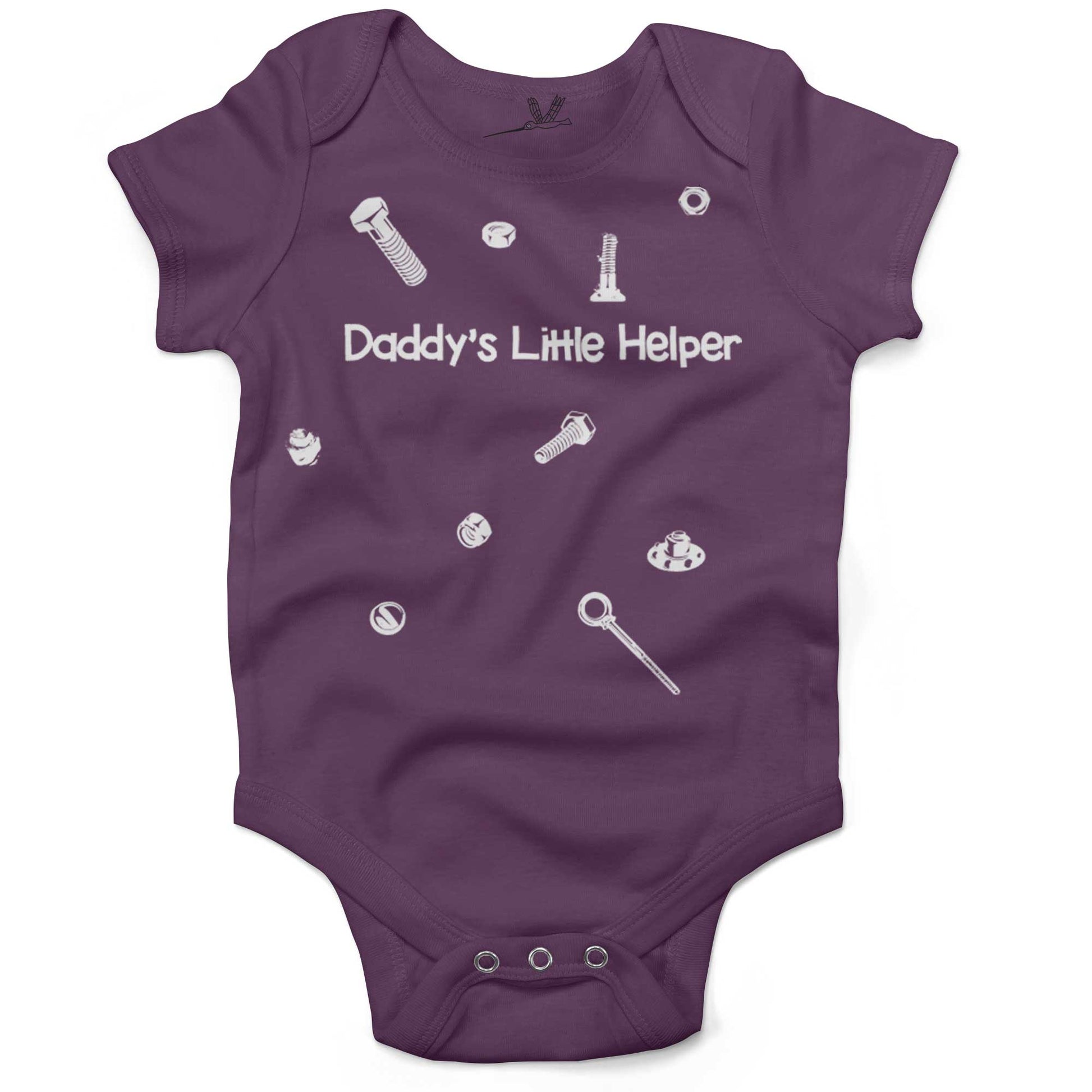 Daddy's Little Helper Infant Bodysuit or Raglan Baby Tee-Organic Purple-3-6 months