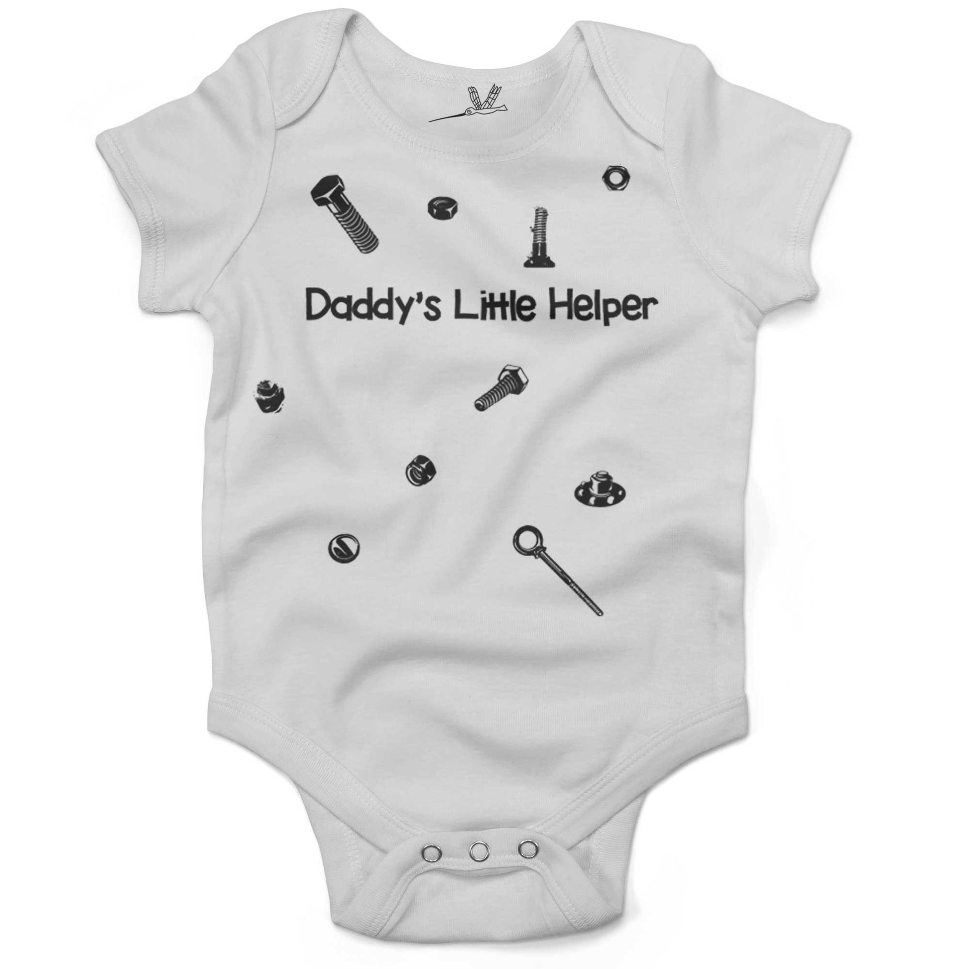 Daddy's Little Helper Infant Bodysuit or Raglan Baby Tee-White-3-6 months
