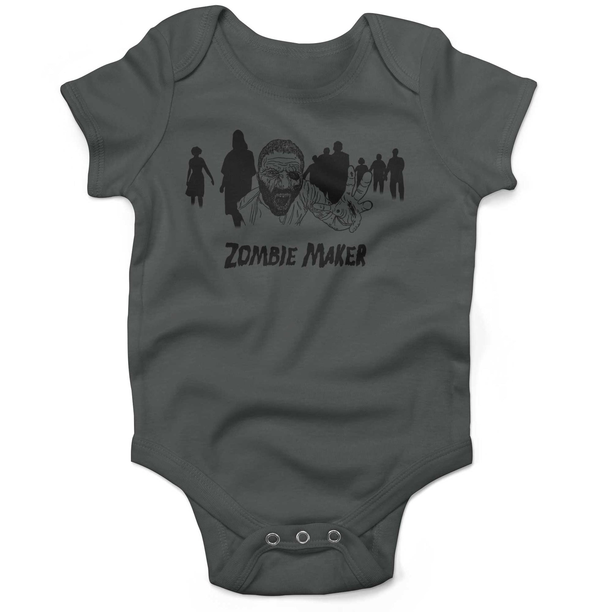 Zombie Maker Infant Bodysuit or Raglan Baby Tee-Organic Asphalt-3-6 months