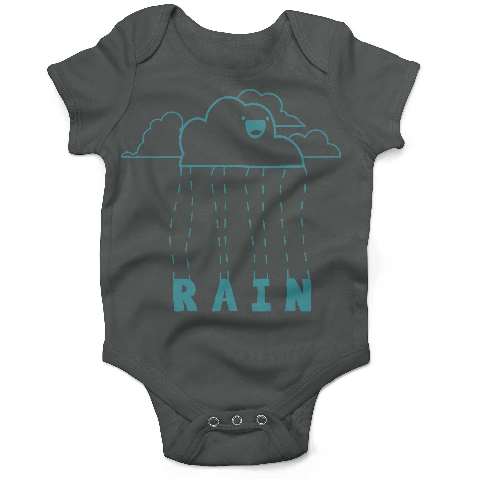 Happy When It Rains Infant Bodysuit or Raglan Baby Tee-Organic Asphalt-3-6 months