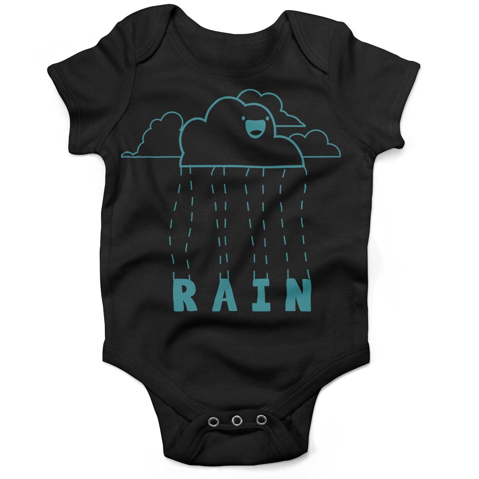 Happy When It Rains Infant Bodysuit or Raglan Baby Tee-Organic Black-3-6 months