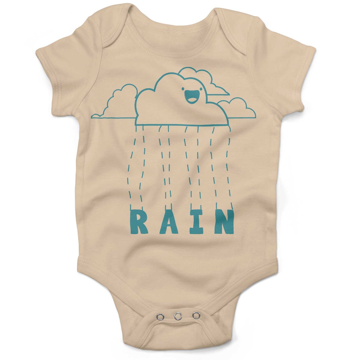Happy When It Rains Infant Bodysuit or Raglan Baby Tee-Organic Natural-3-6 months
