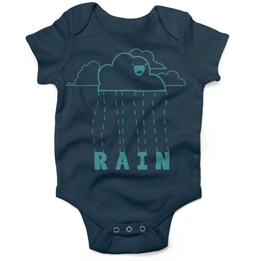 Happy When It Rains Infant Bodysuit or Raglan Baby Tee-Organic Pacific Blue-3-6 months