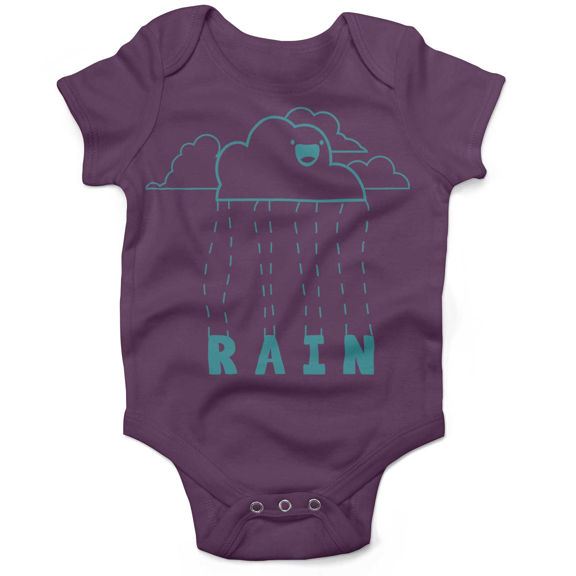 Happy When It Rains Infant Bodysuit or Raglan Baby Tee-Organic Purple-3-6 months