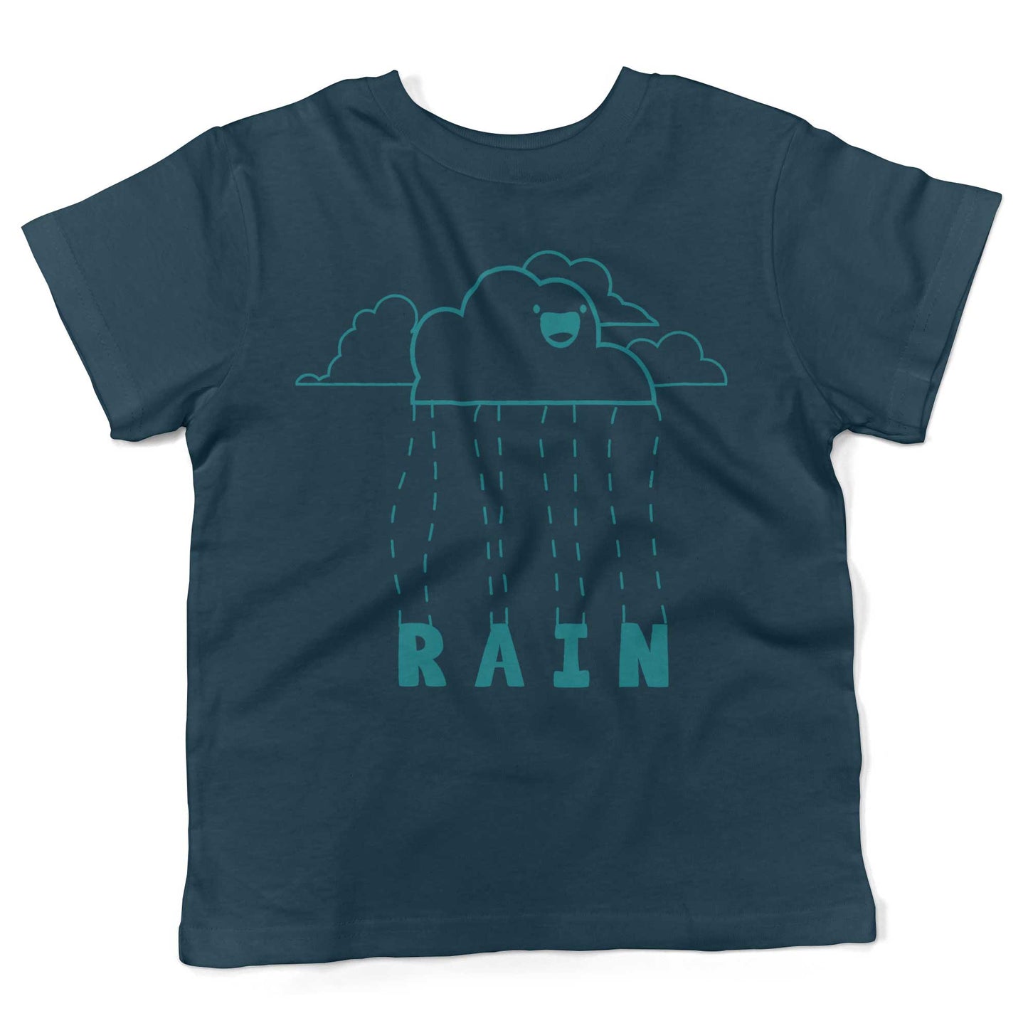 Happy When It Rains Toddler Shirt-Organic Pacific Blue-2T
