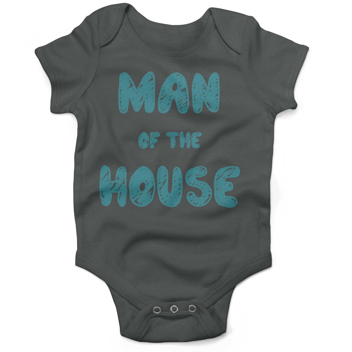 Man Of The House Infant Bodysuit or Raglan Baby Tee-Organic Asphalt-3-6 months