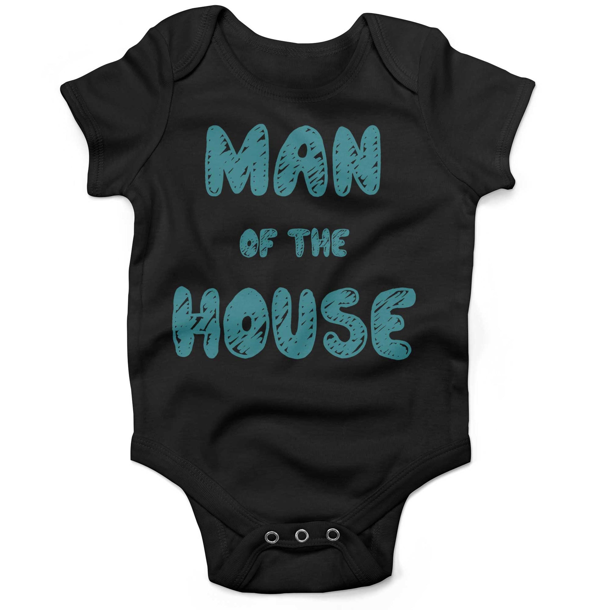 Man Of The House Infant Bodysuit or Raglan Baby Tee-Organic Black-3-6 months