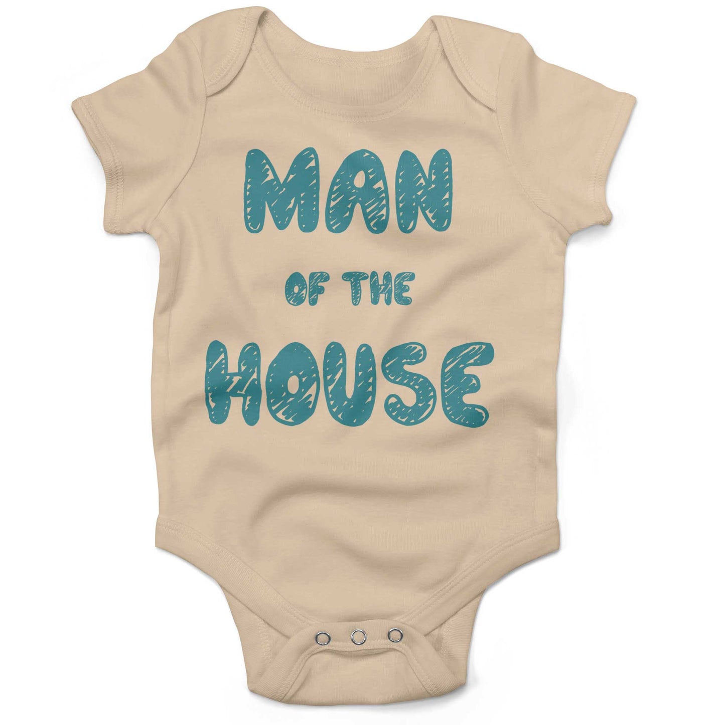 Man Of The House Infant Bodysuit or Raglan Baby Tee-Organic Natural-3-6 months