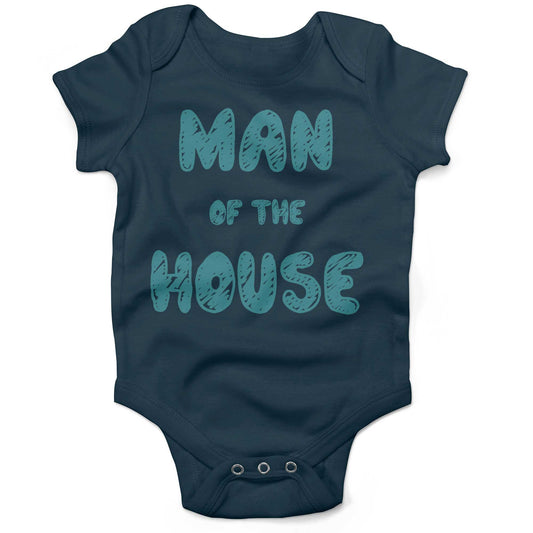 Man Of The House Infant Bodysuit or Raglan Baby Tee-Organic Pacific Blue-3-6 months