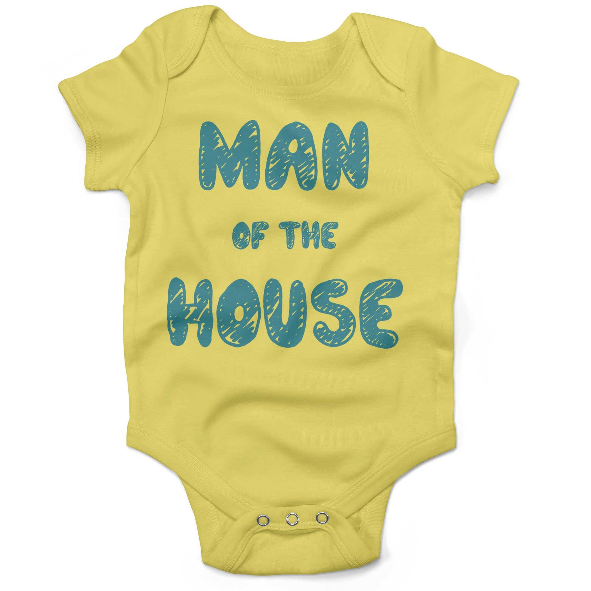 Man Of The House Infant Bodysuit or Raglan Baby Tee-Yellow-3-6 months