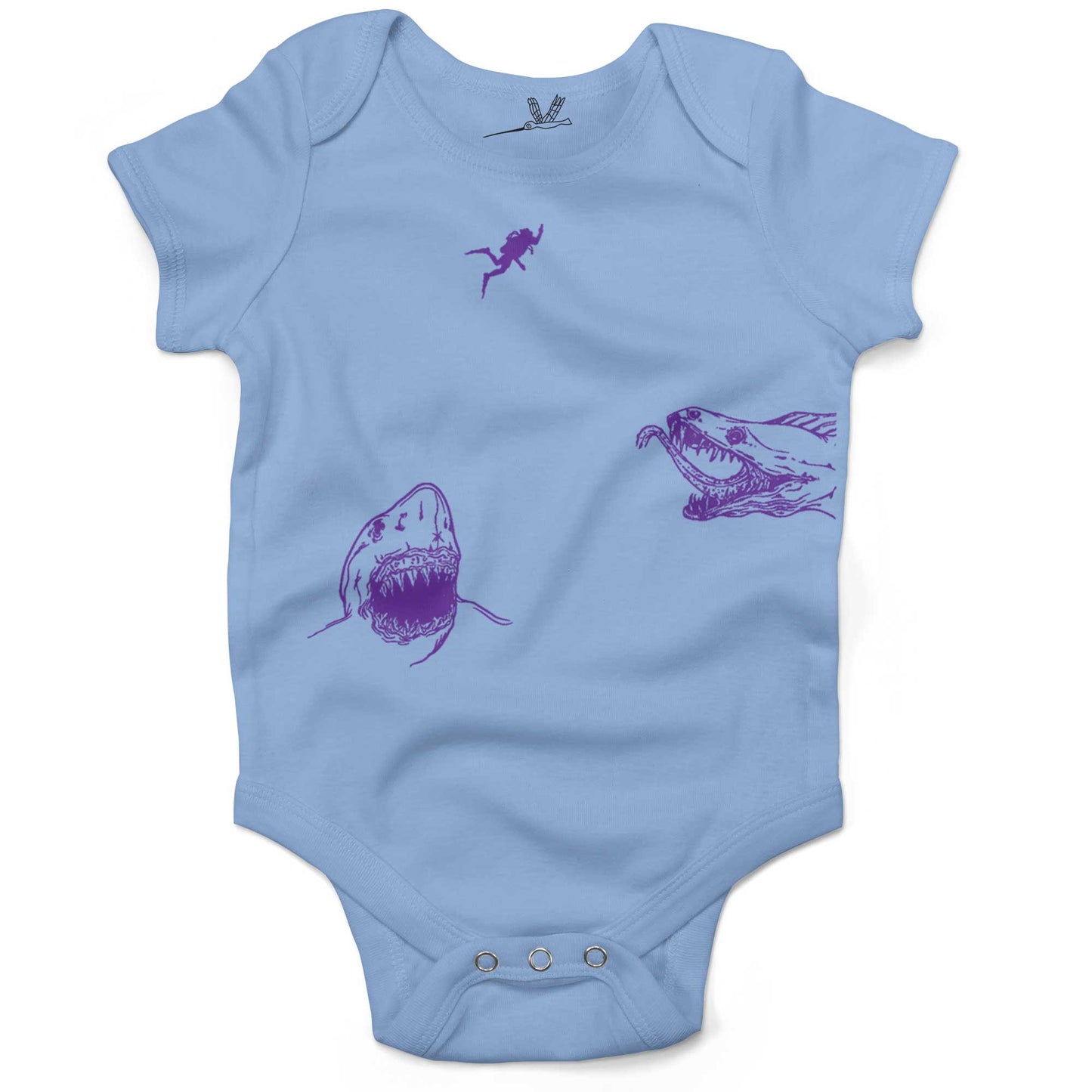 Scuba Diving Infant Bodysuit-Organic Baby Blue-3-6 months