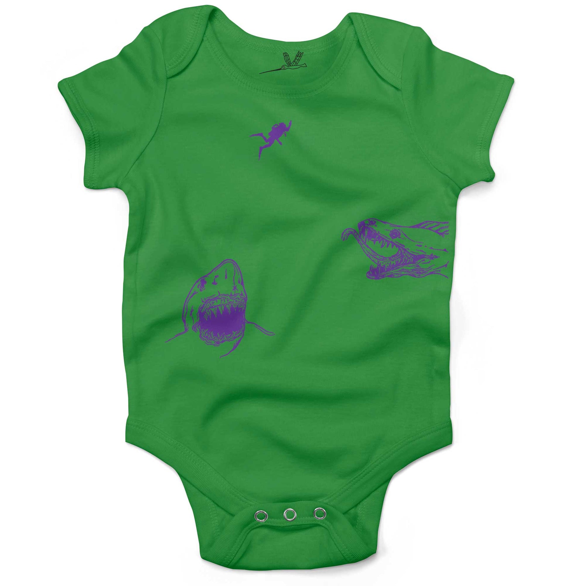 Scuba Diving Infant Bodysuit-Grass Green-3-6 months