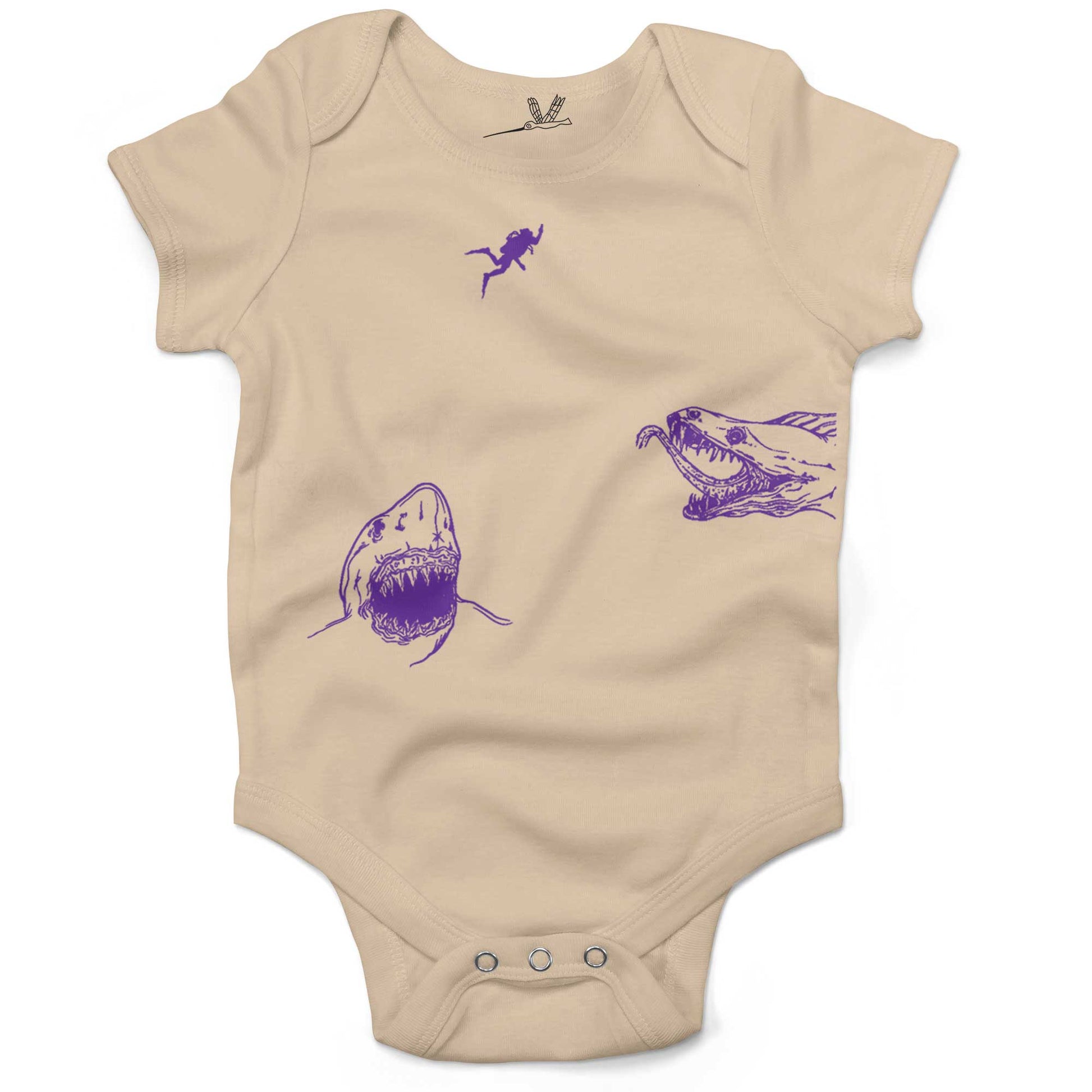 Scuba Diving Infant Bodysuit-Organic Natural-3-6 months