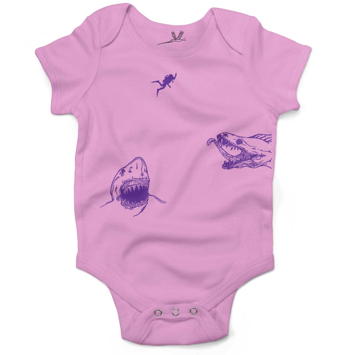 Scuba Diving Infant Bodysuit-Organic Pink-3-6 months