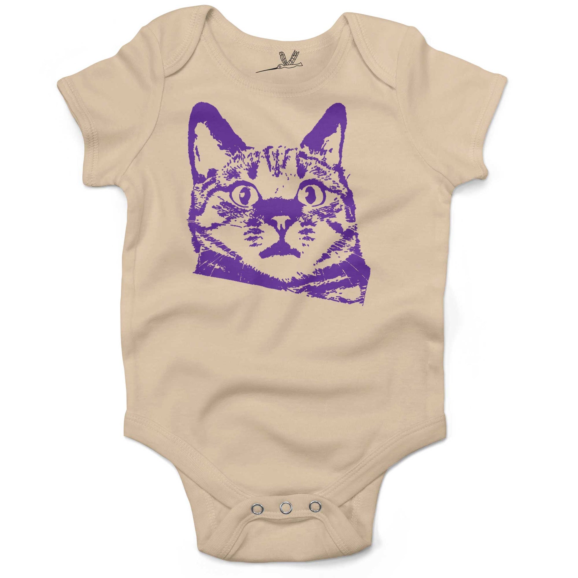 Funny Cat Infant Bodysuit or Raglan Baby Tee-Organic Natural-3-6 months