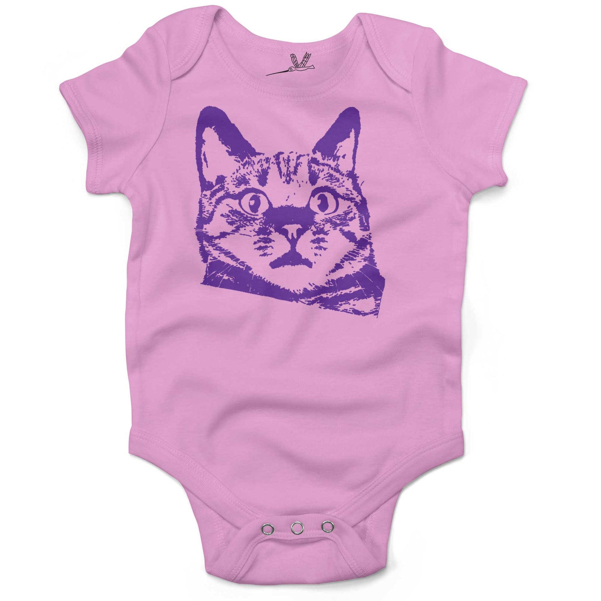 Funny Cat Infant Bodysuit or Raglan Baby Tee-Organic Pink-3-6 months