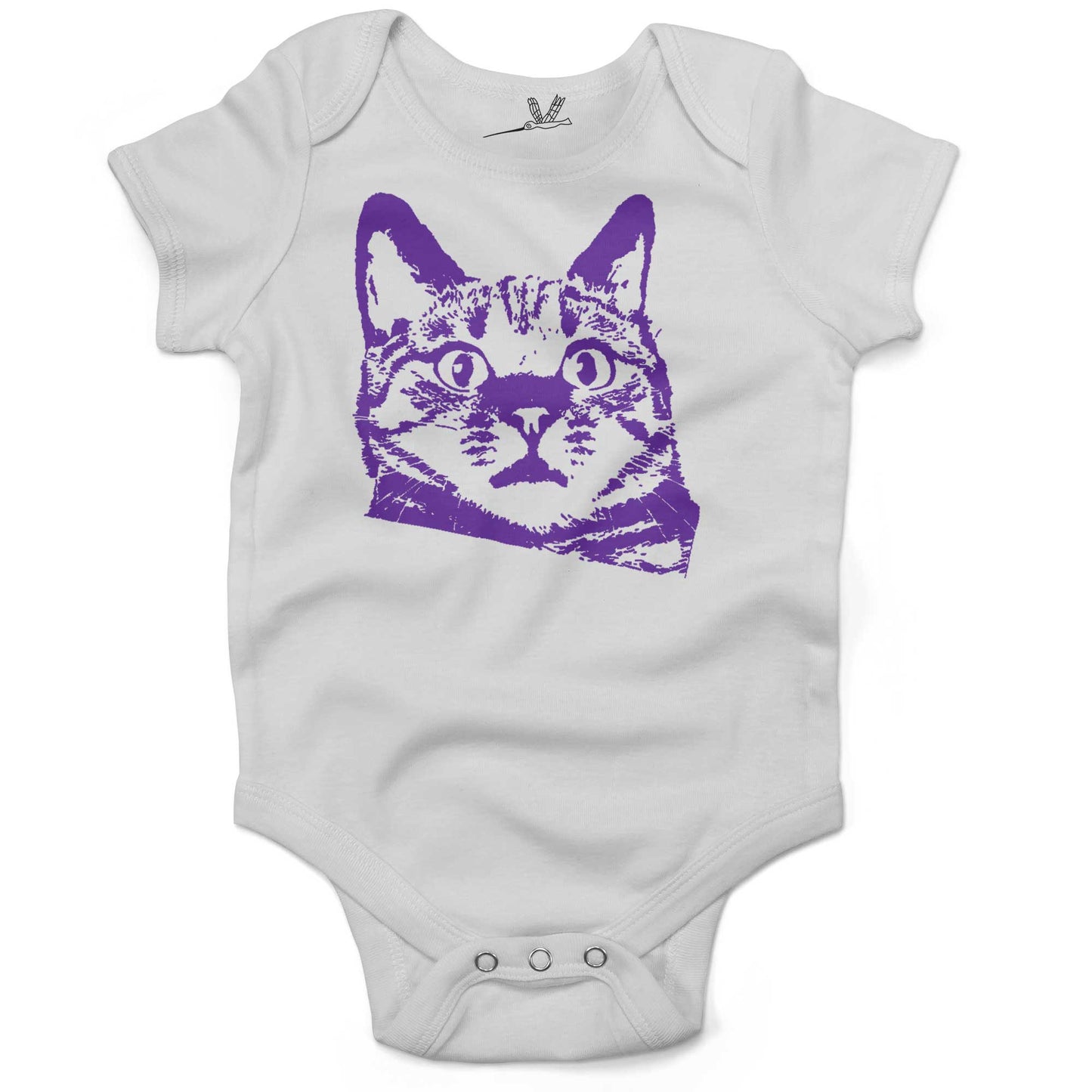 Funny Cat Infant Bodysuit or Raglan Baby Tee-White-3-6 months