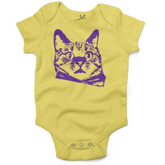 Funny Cat Infant Bodysuit or Raglan Baby Tee-Yellow-3-6 months