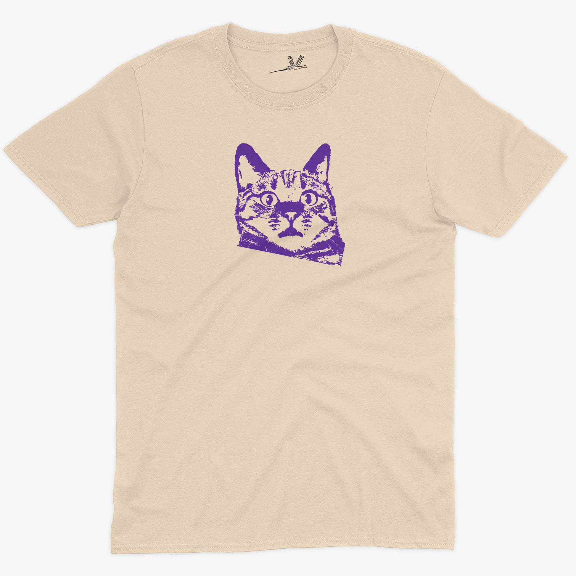 Funny Cat Unisex Or Women's Cotton T-shirt-Organic Natural-Unisex