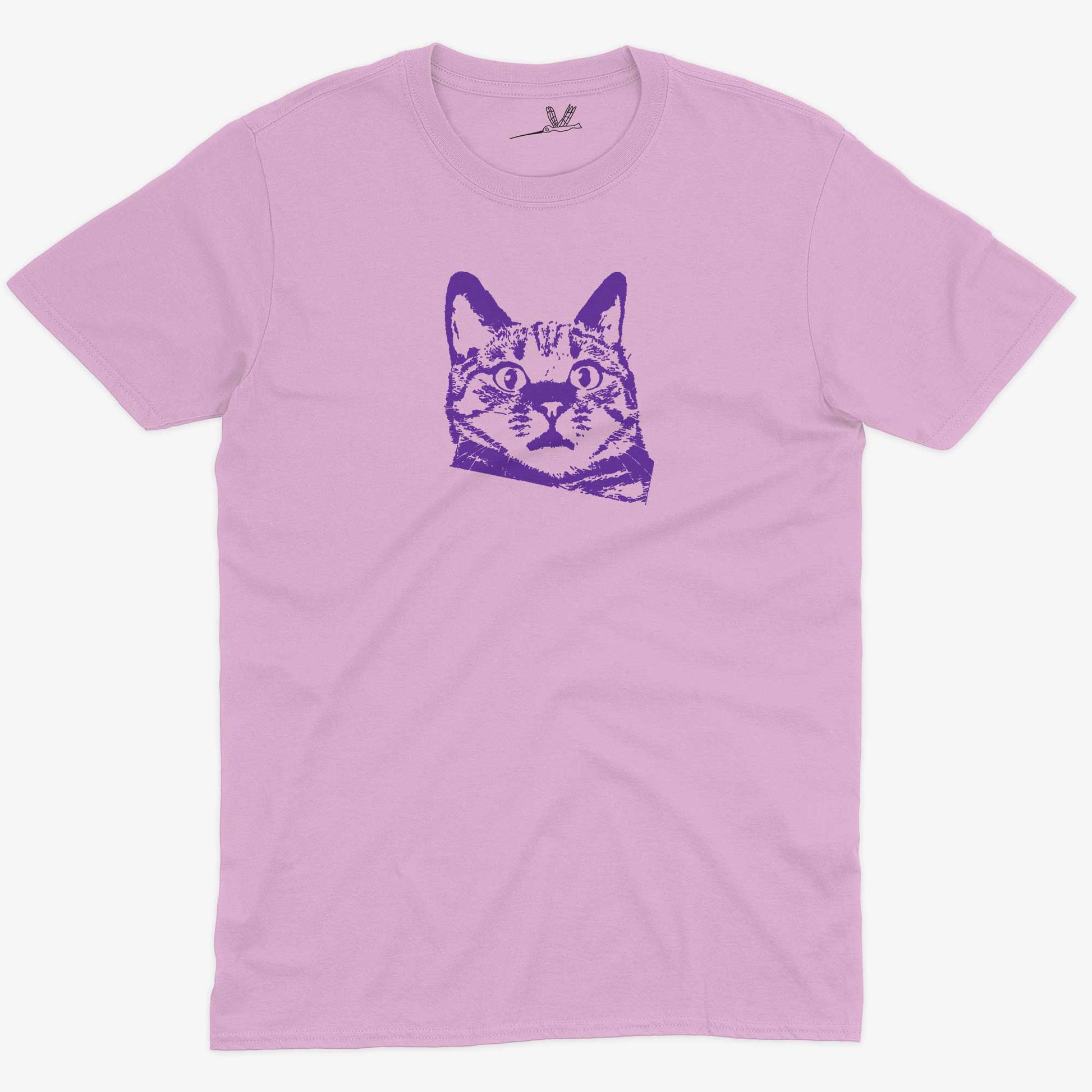 Funny Cat Unisex Or Women's Cotton T-shirt-Pink-Unisex