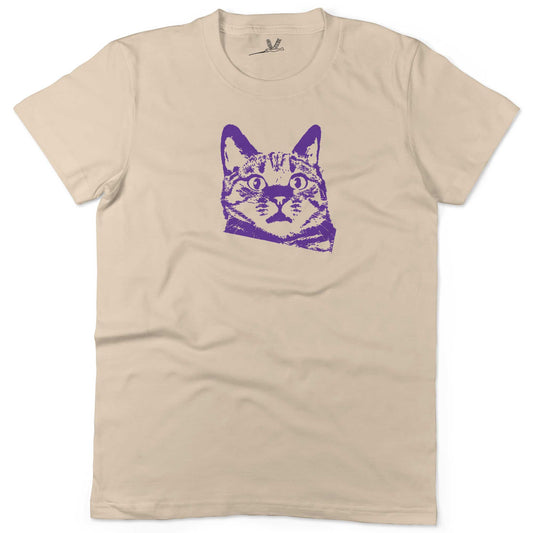 Funny Cat Unisex Or Women's Cotton T-shirt-Organic Natural-Woman
