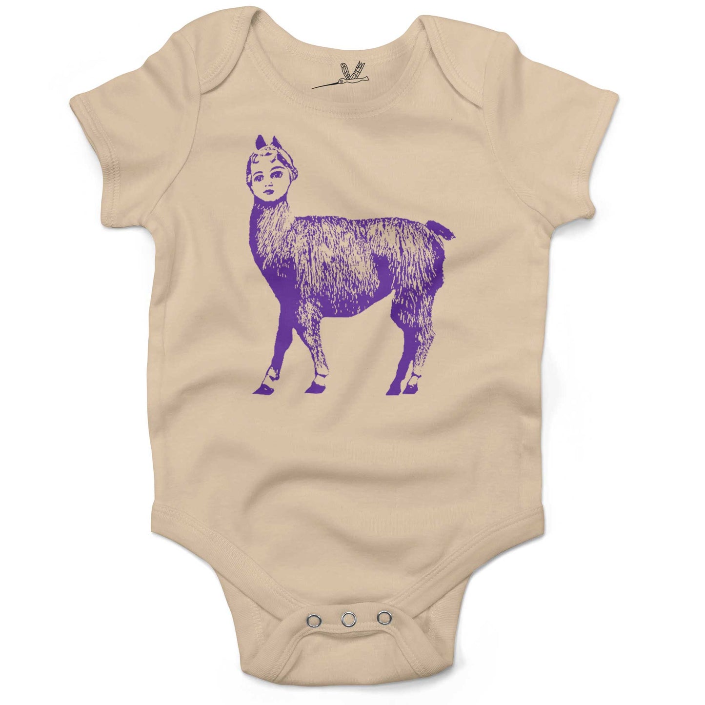 Dolly Llama Infant Bodysuit or Raglan Baby Tee-Organic Natural-3-6 months
