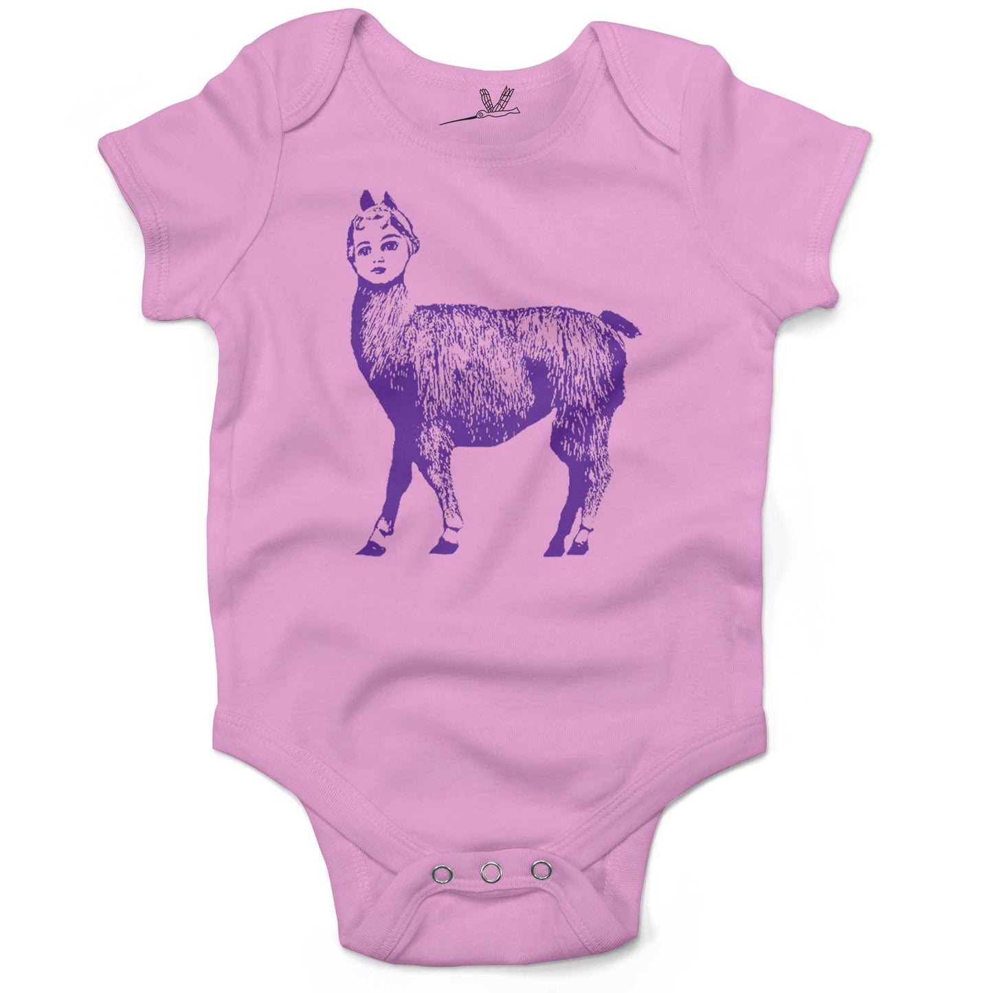 Dolly Llama Infant Bodysuit or Raglan Baby Tee-Organic Pink-3-6 months