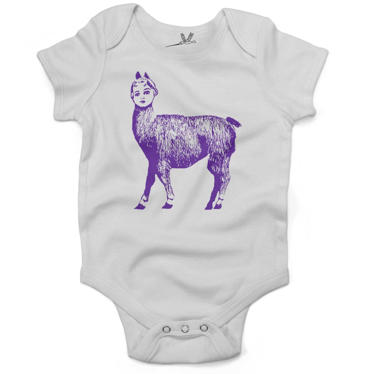 Dolly Llama Infant Bodysuit or Raglan Baby Tee-White-3-6 months