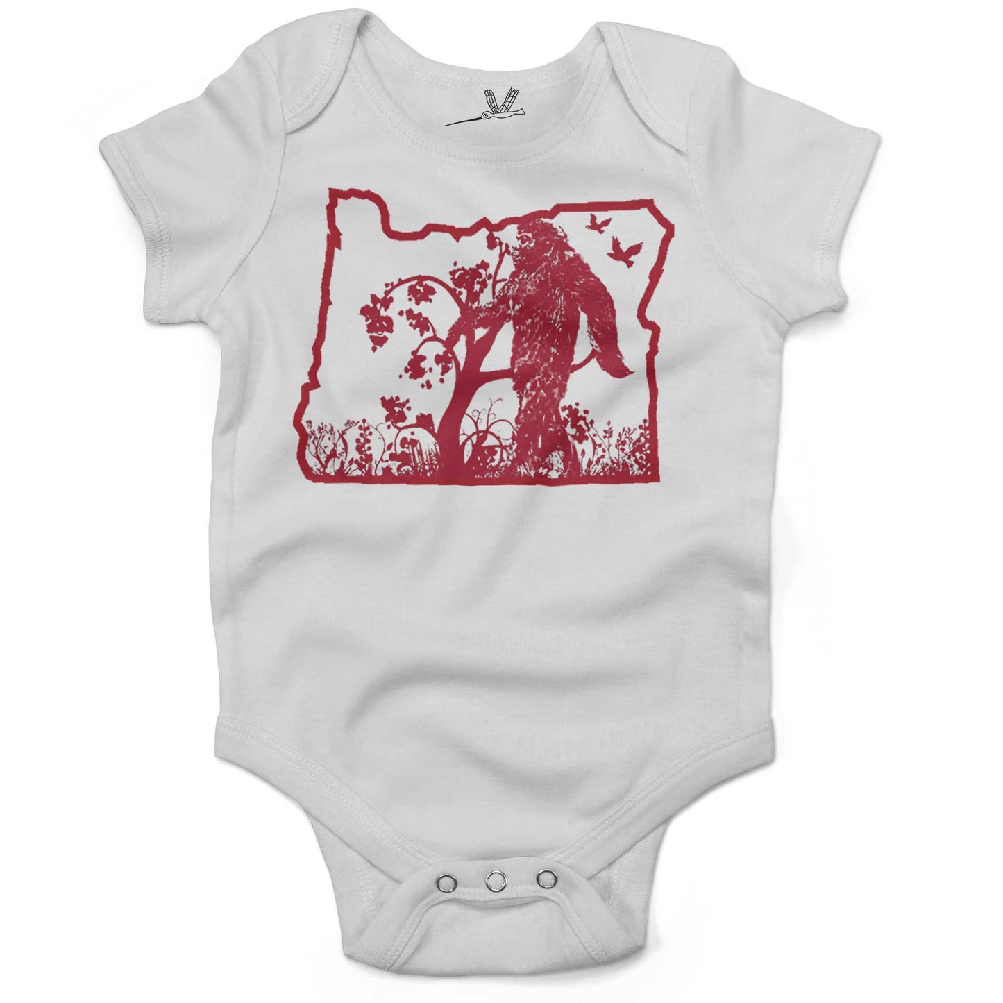 The Oregonian Bigfoot Sasquatch Infant Bodysuit or Raglan Baby Tee-White-3-6 months
