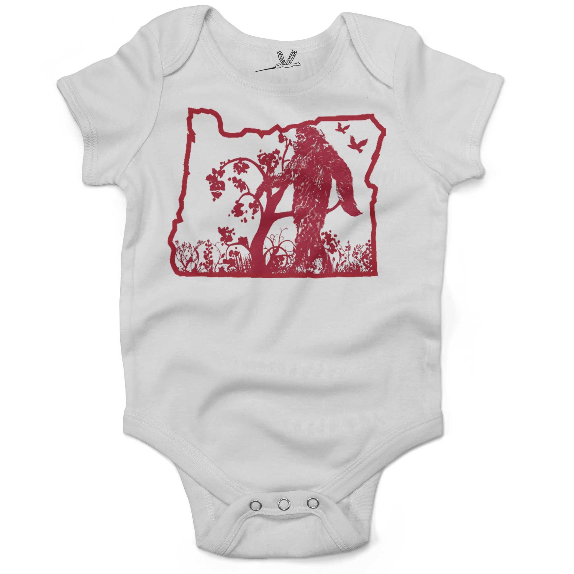 The Oregonian Bigfoot Sasquatch Infant Bodysuit or Raglan Baby Tee-White-3-6 months